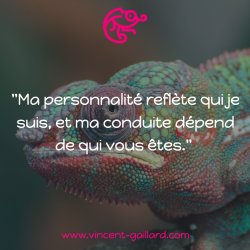 Vignette de " Ma personnalit&eacute; refl&egrave;te qui je suis, et ma conduite d&eacute;pend de qui vous &ecirc;tes ".